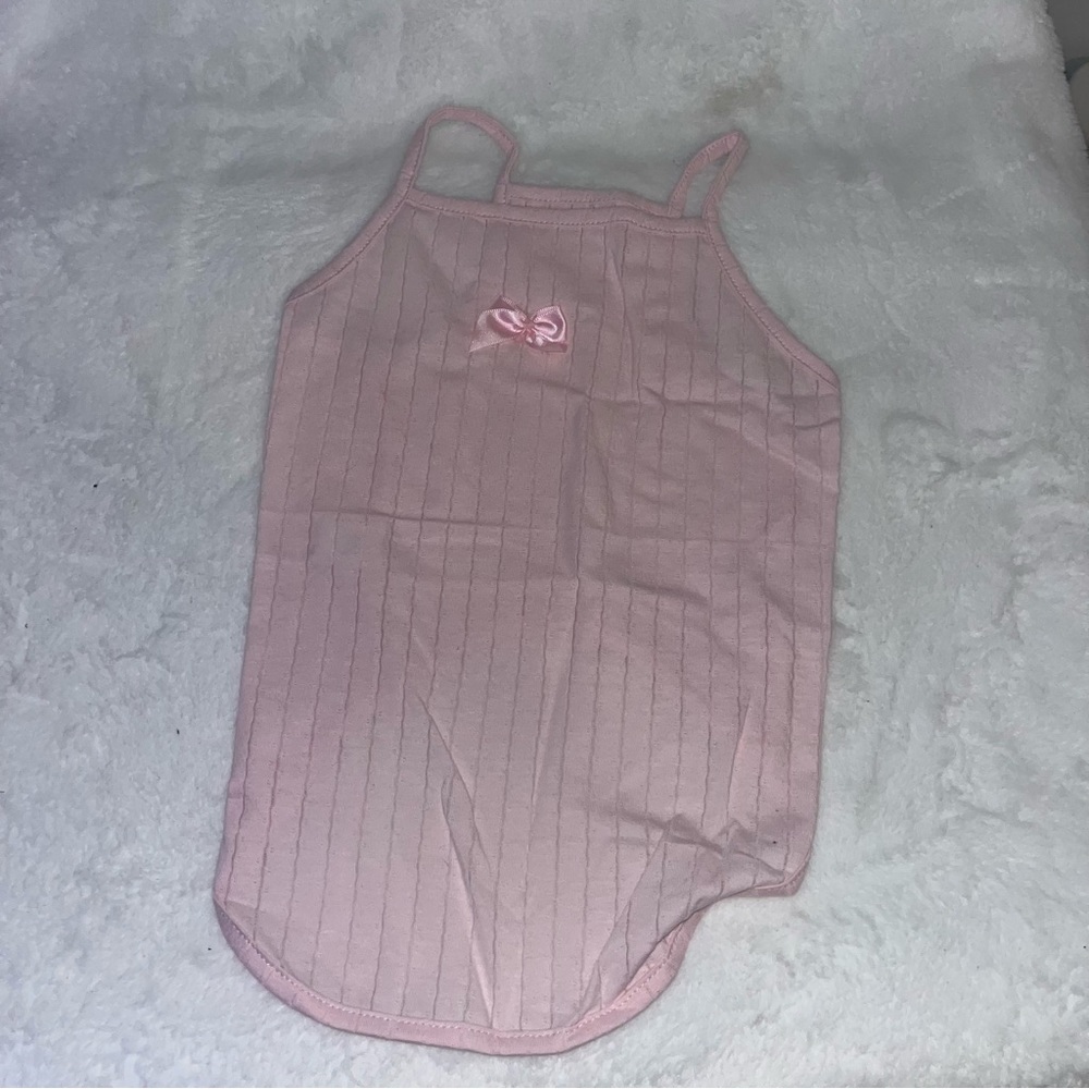 Pet pink tank top with bow